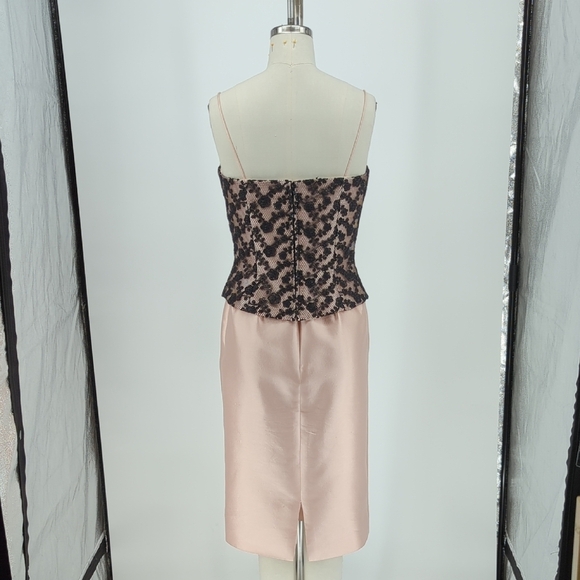 Stanley Korshak Lace Satin Silk Dress Blazer Suit Pink Size Small preppy french - Picture 4 of 16